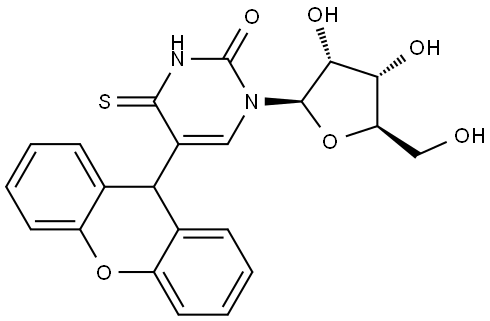 Uridine, 4-thio-5-(9H-xanthen-9-yl)- (9CI) Structural