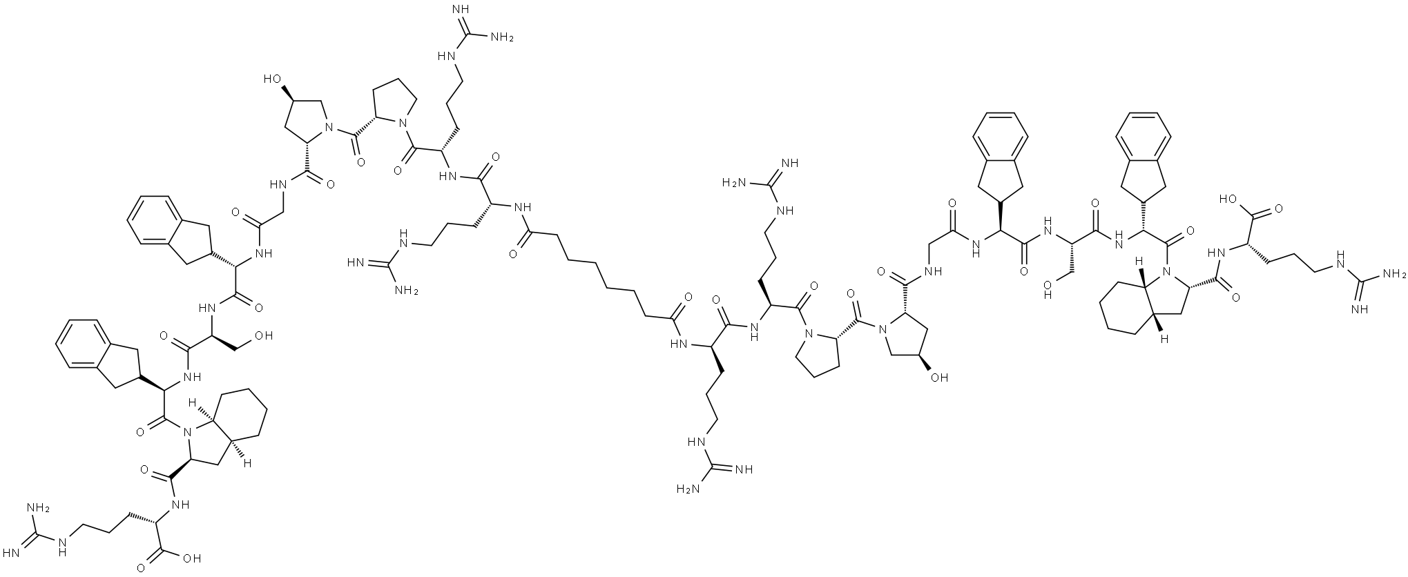 L-Arginine, 1,1'-(1,8-dioxo-1,8-octanediyl)bis[D-arginyl-L-arginyl-L-prolyl-(4R)-4-hydroxy-L-prolylglycyl-(2S)-2-(2,3-dihydro-1H-inden-2-yl)glycyl-L-seryl-(2R)-2-(2,3-dihydro-1H-inden-2-yl)glycyl-(2S,3aS,7aS)-octahydro-1H-indole-2-carbonyl- Structural