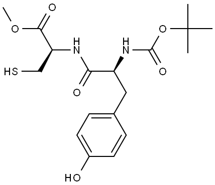 L-Cysteine, N-[(1,1-dimethylethoxy)carbonyl]-L-tyrosyl-, methyl ester Structural