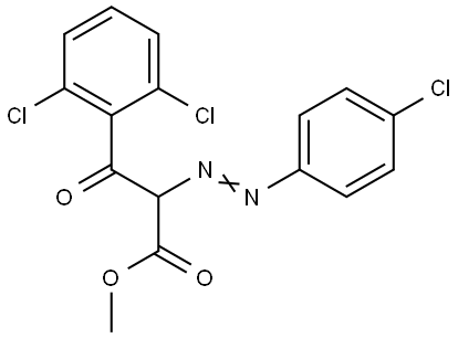 (Z)-methyl 2-((4-chlorophenyl)diazenyl)-3-(2,6-dichlorophenyl)-3-oxopropanoate Structural