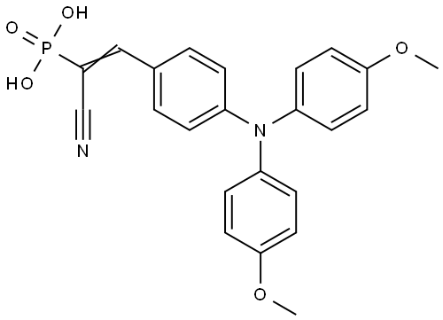 Phosphonic acid, P-[2-[4-[bis(4-methoxyphenyl)amino]phenyl]-1-cyanoethenyl]- Structural
