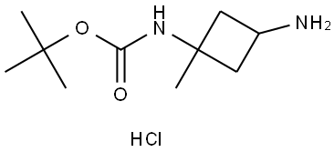 tert-butyl n-(3-amino-1-methylcyclobutyl)carbamate hydrochloride Structural