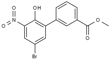 [1,1′-Biphenyl]-3-carboxylic acid, 5′-bromo-2′-hydroxy-3′-nitro-, methyl ester Structural