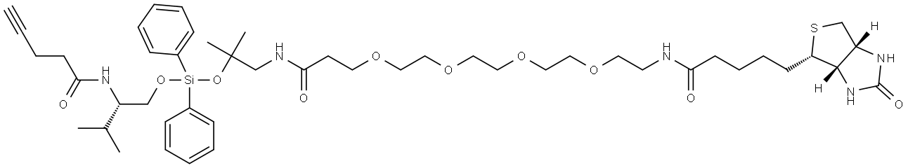 4,7,10,13-Tetraoxa-16-azaheneicosanamide, N-[(7S)-2,2-dimethyl-7-(1-methylethyl)-9-oxo-4,4-diphenyl-3,5-dioxa-8-aza-4-silatridec-12-yn-1-yl]-21-[(3aS,4S,6aR)-hexahydro-2-oxo-1H-thieno[3,4-d]imidazol-4-yl]-17-oxo- Structural