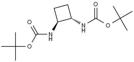 tert-butyl N-[trans-2-(tert-butoxycarbonylamino)cyclobutyl]carbamate Structural