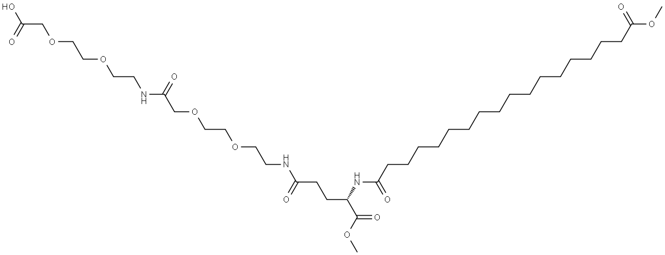 3,6,12,15-Tetraoxa-9,18,23-triazahentetracontanedioic acid, 22-(methoxycarbonyl)-10,19,24-trioxo-, 41-methyl ester, (22S)- Structural