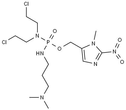Phosphorodiamidic acid, N,N-bis(2-chloroethyl)-N′-[3-(dimethylamino)propyl]-, (1-methyl-2-nitro-1H-imidazol-5-yl)methyl ester Structural