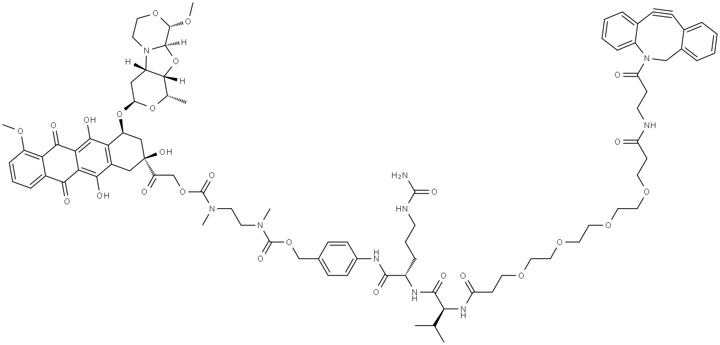 DBCO-PEG4-VC-PAB-DMEA-PNU-159682 Structural
