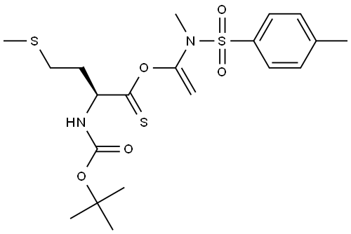 L-Methionine, N-[(1,1-dimethylethoxy)carbonyl]-, 1-[methyl[(4-methylphenyl)sulfonyl]amino]ethenyl ester, (2S)- Structural