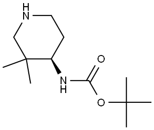 Carbamic acid, N-[(4R)-3,3-dimethyl-4-piperidinyl]-, 1,1-dimethylethyl ester Structural