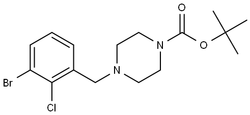 tert-Butyl 4-(3-bromo-2-chlorobenzyl)piperazine-1-carboxylate Structural