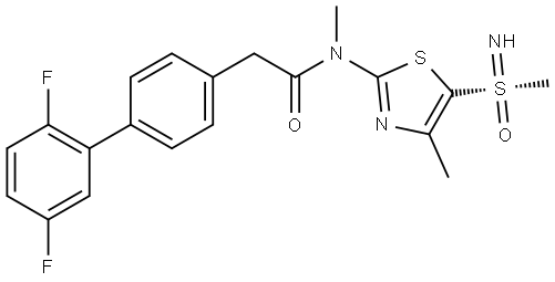 [1,1′-Biphenyl]-4-acetamide, 2′,5′-difluoro-N-methyl-N-[4-methyl-5-[[S(S)]-S-methylsulfonimidoyl]-2-thiazolyl]- Structural
