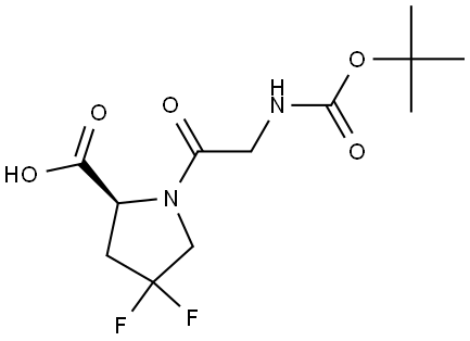 (2S)-1-[2-(tert-butoxycarbonylamino)acetyl]-4,4-difluoro-pyrrolidine-2-carboxylic acid Structural