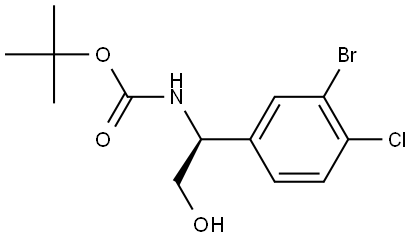 tert-butyl (S)-(1-(3-bromo-4-chlorophenyl)-2-hydroxyethyl)carbamate Structural
