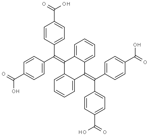 Benzoic acid, 4,4′,4′′,4′′′-(9,10-anthracenediylidenedimethanetetrayl)tetrakis- Structural