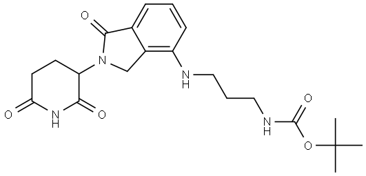Carbamic acid, N-[3-[[2-(2,6-dioxo-3-piperidinyl)-2,3-dihydro-1-oxo-1H-isoindol-4-yl]amino]propyl]-, 1,1-dimethylethyl ester Structural