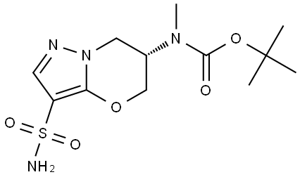 Carbamic acid, N-[(6S)-3-(aminosulfonyl)-6,7-dihydro-5H-pyrazolo[5,1-b][1,3]oxazin-6-yl]-N-methyl-, 1,1-dimethylethyl ester Structural