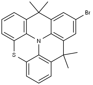 8H,12H-Benzo[1,9]quinolizino[3,4,5,6,7-klmn]phenothiazine, 10-bromo-8,8,12,12-tetramethyl- Structural