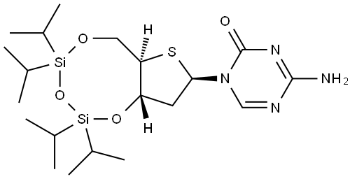 1,3,5-Triazin-2(1H)-one, 4-amino-1-[2-deoxy-3,5-O-[1,1,3,3-tetrakis(1-methylethyl)-1,3-disiloxanediyl]-4-thio-β-D-erythro-pentofuranosyl]- Structural