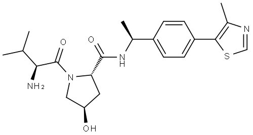 (2S,4R)-1-(L-valyl)-4-hydroxy-N-((S)-1-(4-(4-methylthiazol-5-yl)phenyl)ethyl)pyrrolidine-2-carboxamide Structural