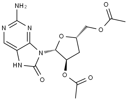 8H-Purin-8-one, 2-amino-9-(2,5-di-O-acetyl-3-deoxy-β-D-erythro-pentofuranosyl)-7,9-dihydro- Structural