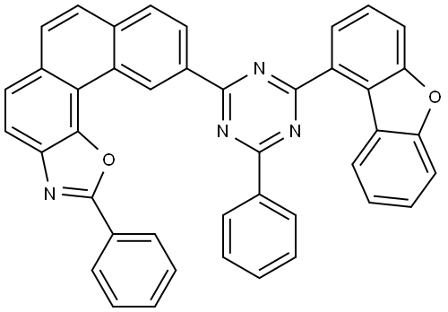 10-[4-(1-Dibenzofuranyl)-6-phenyl-1,3,5-triazin-2-yl]-2-phenylphenanthro[3,4-d]oxazole Structural