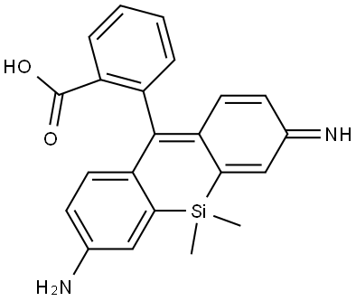 Benzoic acid, 2-(7-amino-2-imino-2,9-dihydro-9,9-dimethyl-9-silaanthracen-10-yl)- Structural