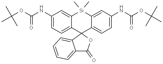 Carbamic acid, N,?N'-?(9',?9'-?dimethyl-?3-?oxospiro[isobenzofur?an-?1(3H)?,?10'(9'H)?-?[9]?silaanthracene]?-?2',?7'-?diyl)?bis-?, C,?C'-?bis(1,?1-?dimethylethyl) ester Structural