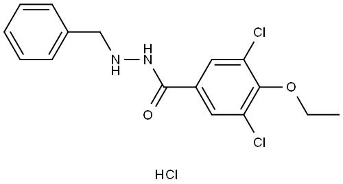 Benzoic acid, 3,5-dichloro-4-ethoxy-, 2-(phenylmethyl)hydrazide, hydrochloride (1:1) Structural