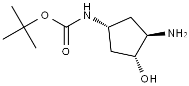 tert-Butyl ((1R,3R,4R)-3-amino-4-hydroxycyclopentyl)carbamate Structural