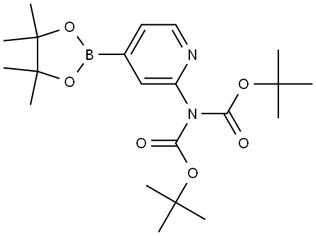 Imidodicarbonic acid, 2-[4-(4,4,5,5-tetramethyl-1,3,2-dioxaborolan-2-yl)-2-pyridinyl]-, 1,3-bis(1,1-dimethylethyl) ester Structural