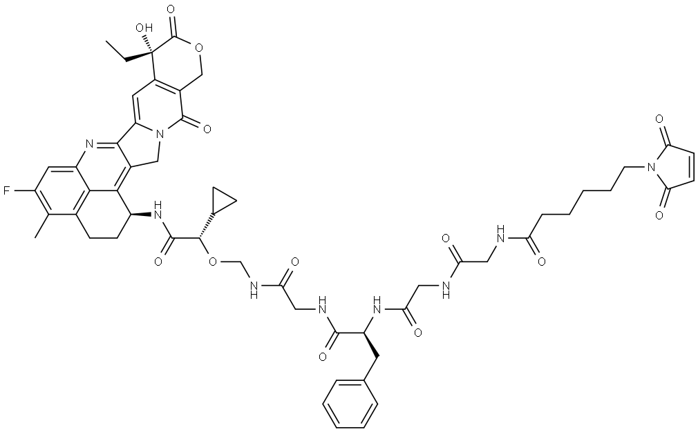 MC-Gly-Gly-Phe-Gly-(S)-Cyclopropane-Exatecan Structural