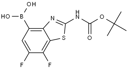 (2-((tert-Butoxycarbonyl)amino)-6,7-difluorobenzo[d]thiazol-4-yl)boronic acid Structural