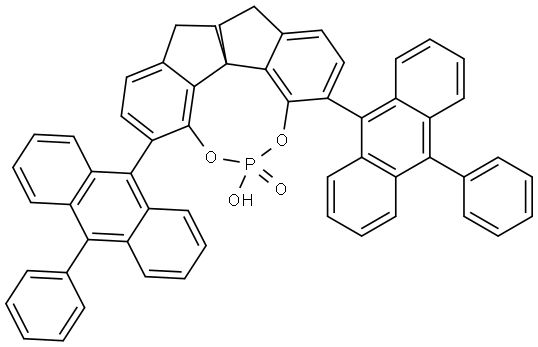 Diindeno[7,1-de:1′,7′-fg][1,3,2]dioxaphosphocin, 10,11,12,13-tetrahydro-5-hydroxy-3,7-bis(10-phenyl-9-anthracenyl)-, 5-oxide, (11aS)- Structural