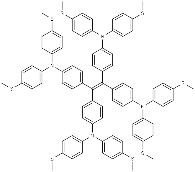 4,4',4'',4'''-(ethene-1,1,2,2-tetrayl)tetrakis(N,N-bis(4-(methylthio)phenyl)aniline) Structural