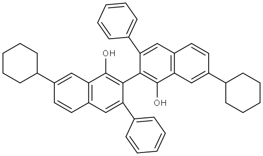 [2,2′-Binaphthalene]-1,1′-diol, 7,7′-dicyclohexyl-3,3′-diphenyl-, (2R)- Structural