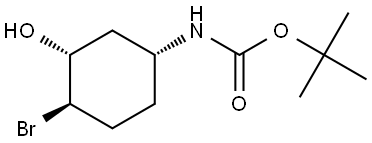 tert-Butyl ((1R,3R,4R)-4-bromo-3-hydroxycyclohexyl)carbamate Structural