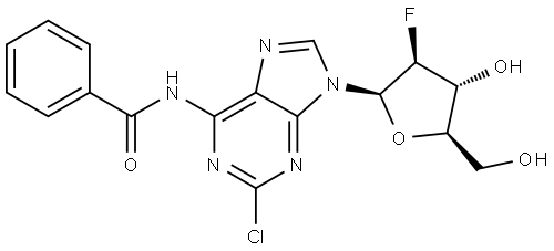 N-(2-Chloro-9-((2R,3S,4R,5R)-3-fluoro-4-hydroxy-5-(hydroxymethyl)tetrahydrofuran-2-yl)-9H-purin-6-yl)benzamide Structural