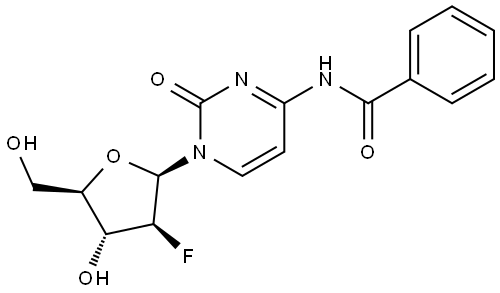 1-(2-deoxy-2-fluoro-beta-D-arabinofuranosyl)-N4-benzoylcytosine Structural