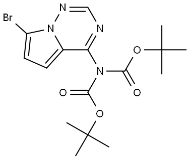 Imidodicarbonic acid, 2-(7-bromopyrrolo[2,1-f][1,2,4]triazin-4-yl)-, 1,3-bis(1,1-dimethylethyl) ester Structural