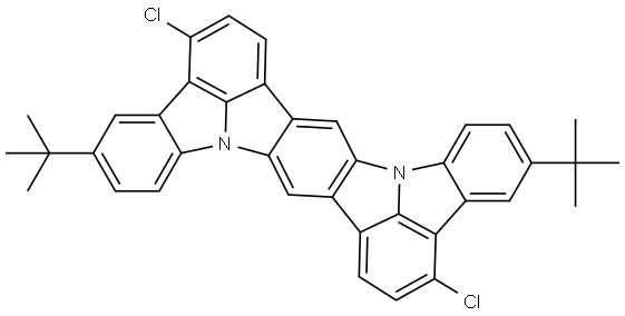 Indolo[3,2,1-jk]indolo[1′,2′,3′:1,7]indolo[3,2-b]carbazole, 3,12-dichloro-5,14-bis(1,1-dimethylethyl)- Structural