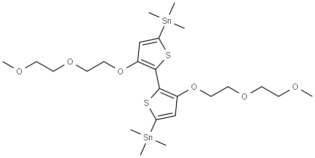 Stannane, 1,1′-[3,3′-bis[2-(2-methoxyethoxy)ethoxy][2,2′-bithiophene]-5,5′-diyl]bis[1,1,1-trimethyl- Structural
