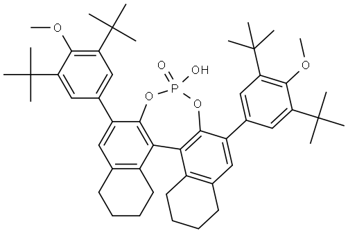 (R)-2,6-Bis(3,5-di-tert-butyl-4-methoxyphenyl)-4-hydroxy-8,9,10,11,12,13,14,15-octahydrodinaphtho[2,1-d:1',2'-f][1,3,2]dioxaphosphepine 4-oxide Structural