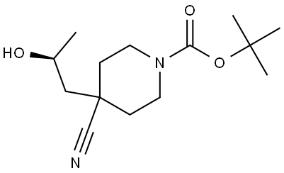 tert-Butyl (S)-4-cyano-4-(2-hydroxypropyl)piperidine-1-carboxylate Structural