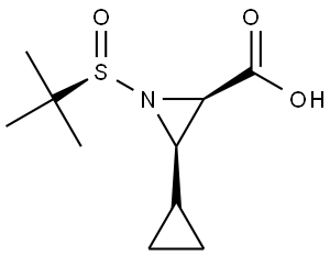 2-Aziridinecarboxylic acid, 3-cyclopropyl-1-[(R)-(1,1-dimethylethyl)sulfinyl]-, (2R,3R)- Structural
