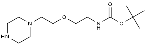 tert-butyl N-(2-(2-(piperazin-1-yl)ethoxy)ethyl)carbamate Structural