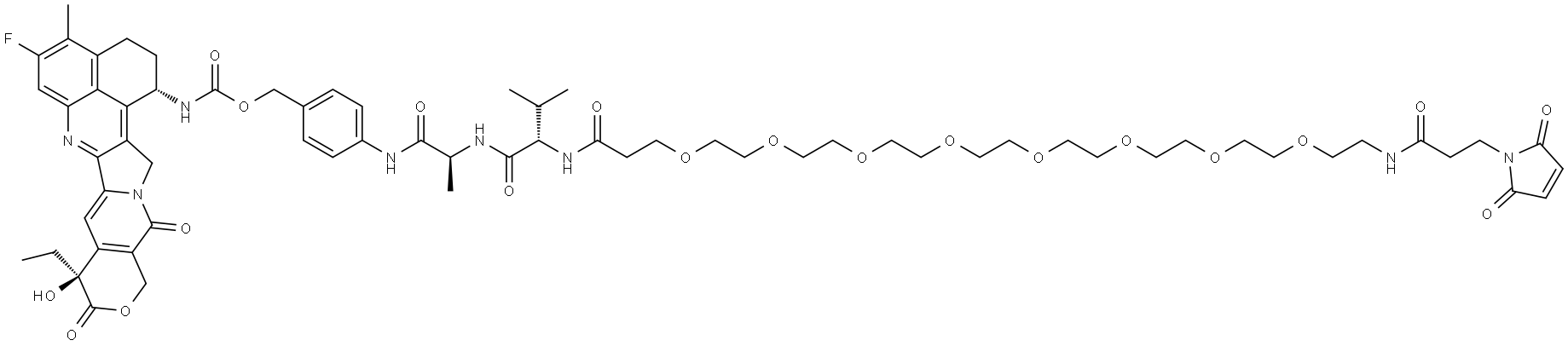 Mal-PEG8-Val-Ala-PAB-Exatecan Structural