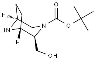 3,8-Diazabicyclo[3.2.1]octane-3-carboxylic acid, 2-(hydroxymethyl)-, 1,1-dimethylethyl ester, (1R,2R,5S)- Structural