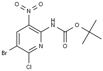 tert-Butyl (5-bromo-6-chloro-3-nitropyridin-2-yl)carbamate Structural
