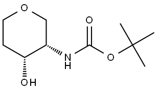 tert-butyl ((3S,4R)-4-hydroxytetrahydro-2H-pyran-3-yl)carbamate Structural